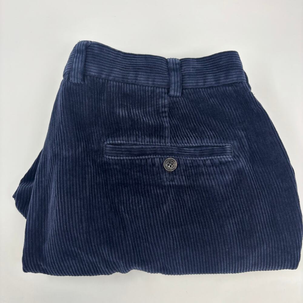 Brooks Brothers Mens 38x27 Navy Blue 100% Cotton Corduroy Clark Pants